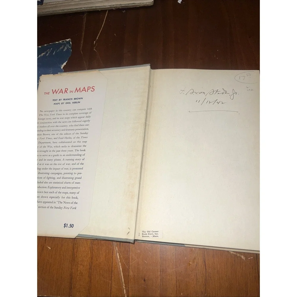 Francis BROWN / War in Maps An Atlas of The New York Times Maps 1st Edition 1942